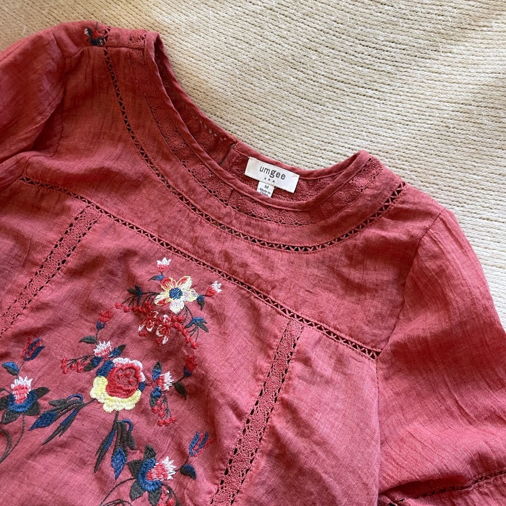 Embroidered Flowy Dress